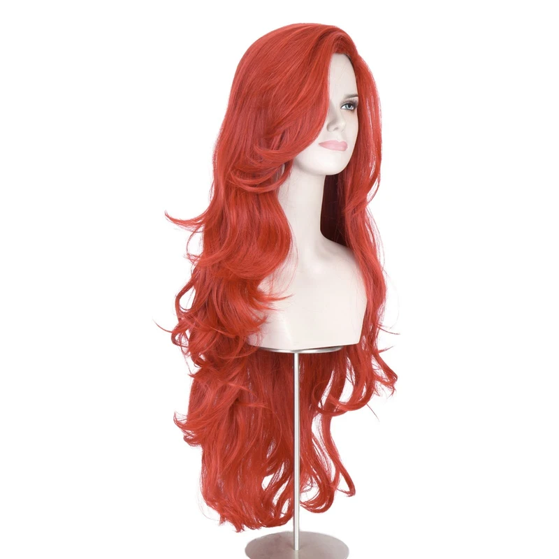 Miss U Hair Long Wavy Red Wig for Women Halloween Costume 32 adult,