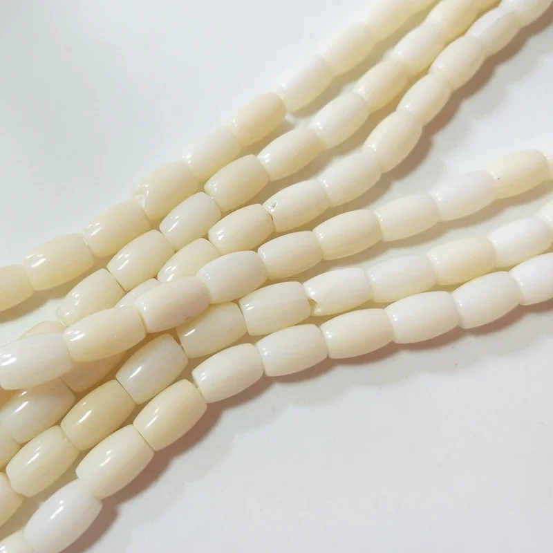 New 5*8MM 20pieces/bag Natural White Coral Oval Shape Beads for DIY Necklace Bracelet Handmade Materials Jewelry  Accessories
