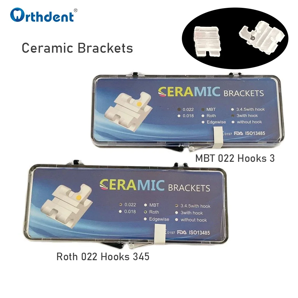 

20 Pcs Orthodontic Brackets Dental Ceramic Braces For Teeth Roth/MBT 0.022 Hooks 345/3 Tooth Correction Dentistry Accessories