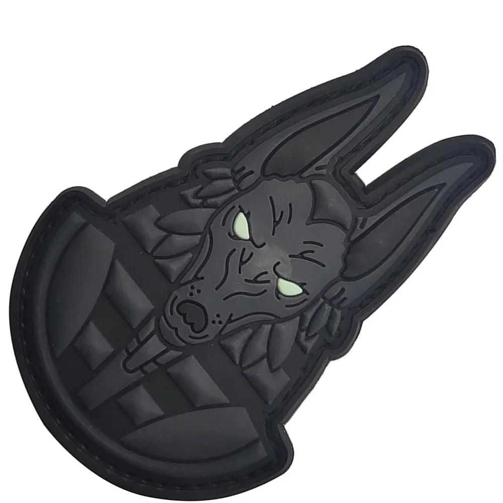 Luminous Anubis Patch, PVC Hook & Loop Velcro for Easy Attachment to Bags, Vests, Clothing Tactical Molle Bags Glow-in-the-Dark