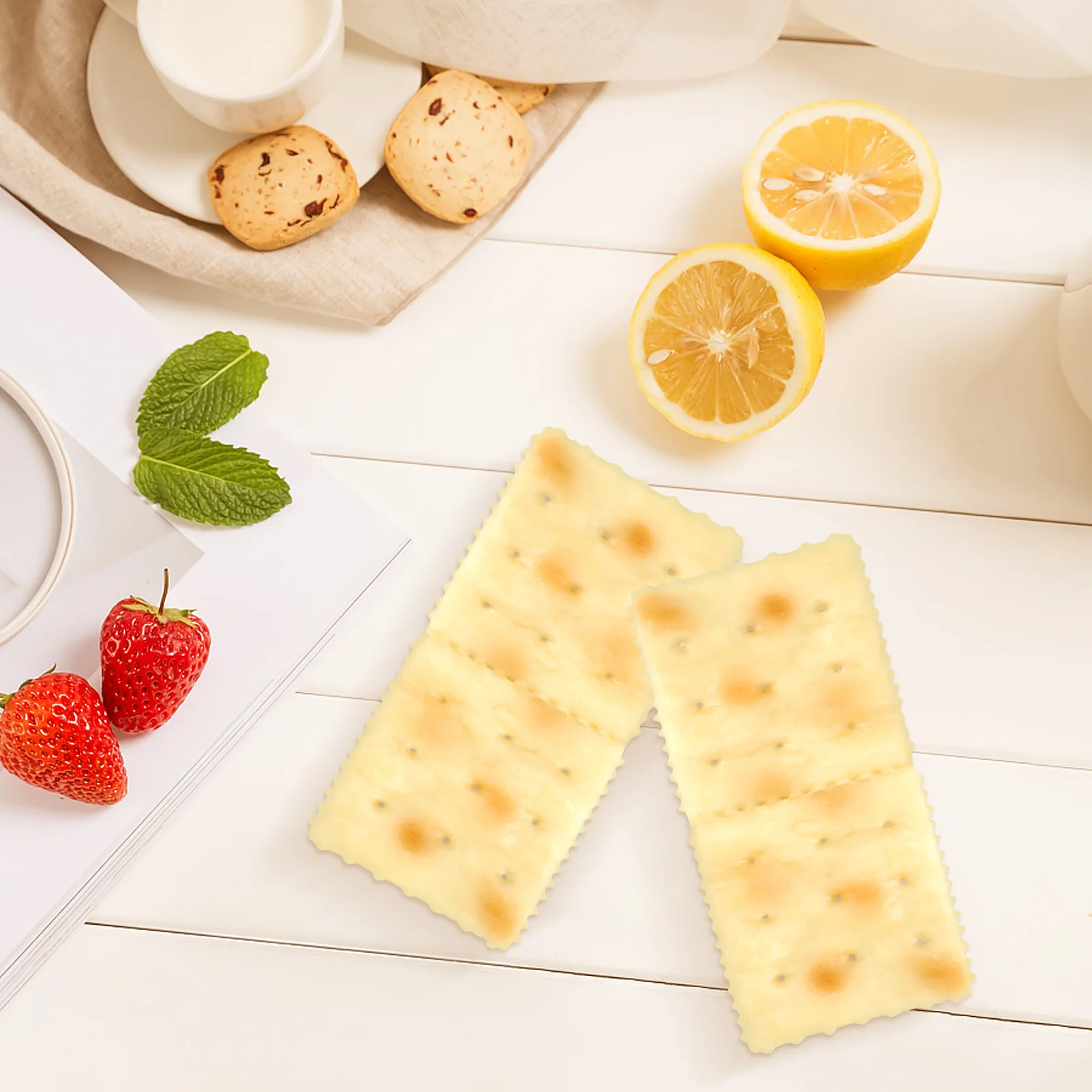 5pcs Simulatie Biscuit Nep Koekjes Hoogwaardige Pvc Realistische Touch Langdurige Display Voedsel Props Fotografie Decoratie