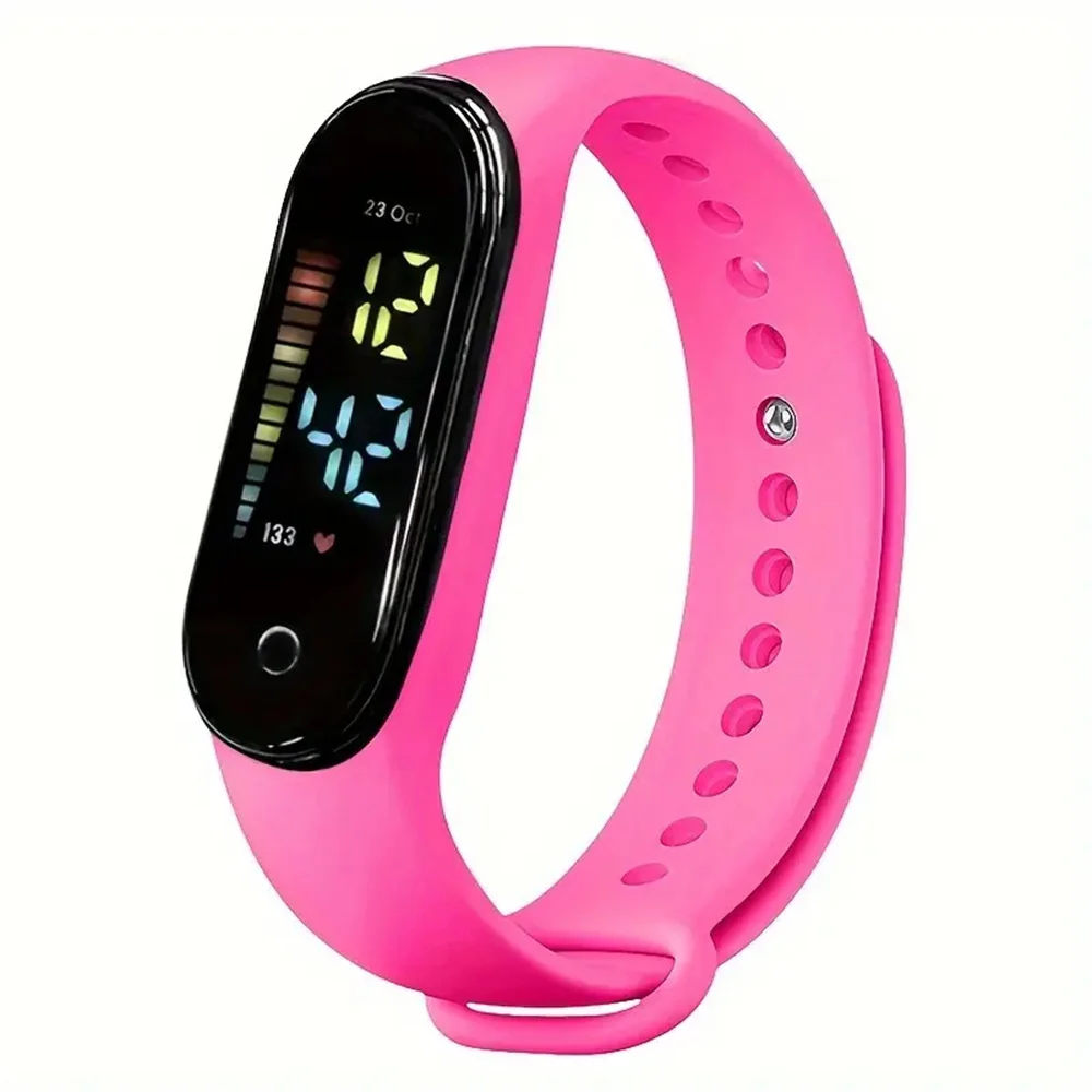 LED Touch Screen Outdoor Electronic Watch, Silicone Band Sports Digital Watch, LED White Light Touch Electronic Watch