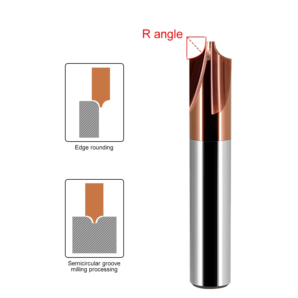 VACK HRC55 Carbide Radius Corner Rounding Milling Cutter R0.5 R1 R2 R3 R6 End Mill Inner R Mill Chamfering Router Bit CNC Tools