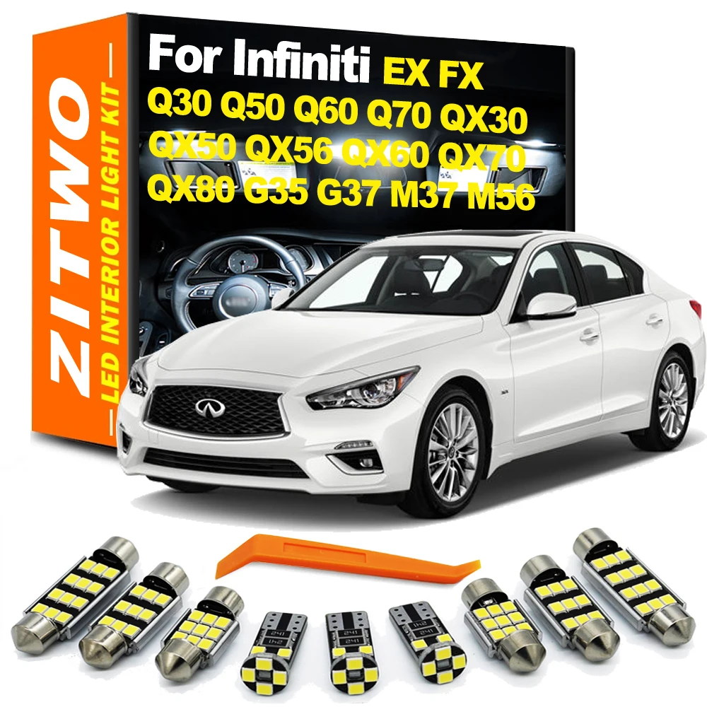 ZITWO LED Interior Light Kit For Infiniti Q30 Q50 Q60 Q70 QX30 QX50 QX56 QX60 QX70 QX80 FX35 FX37 EX35 EX37 G35 G37 M35 M37 M56