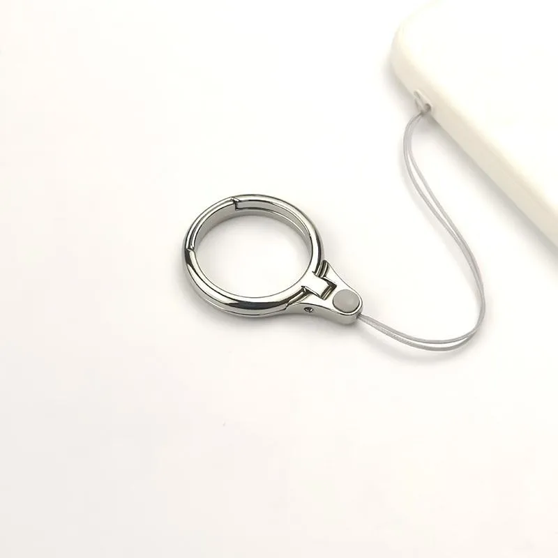 Universal Foldable Finger Ring Lanyard 2 in 1 Mobile Holder Metal Stand And Ring Hang Rope for IPhone 11 Huawei Samsung Xiaomi