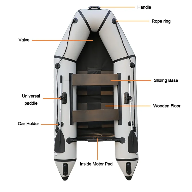 

Solar Marine 10 Foot Inflatable Speed Boat 0.9mm PVC Assault Rescue Kayak Transom Sport Tender Boat with Motor Board