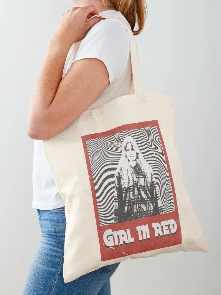 

Girl in red Retro Tote Bag woman shopping bag hand bag ladies Women bags hand