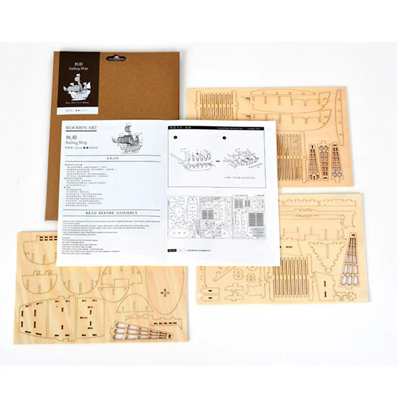 1pc 3D DIY Holz Puzzle Modell Handgemachte Mechanische Spielzeug Gebäude Spiel Montieren Schiff Modell 3D Modell Ornament Weihnachten Geschenk – Detail 3