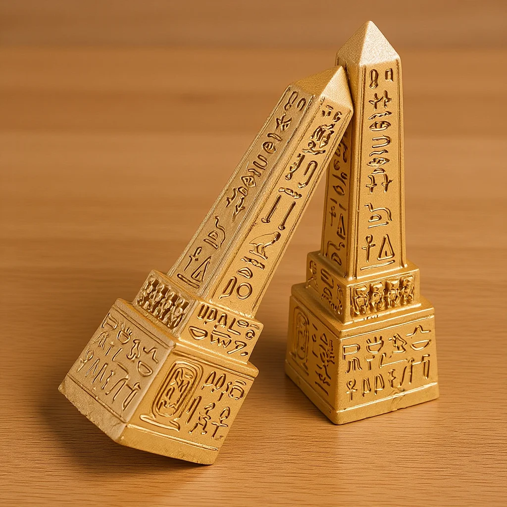 

2Pcs Ancient Egypt Tower Decor Resin Desktop Statue for Home Decoration Elegant Small Ornament with Intricate Detailing