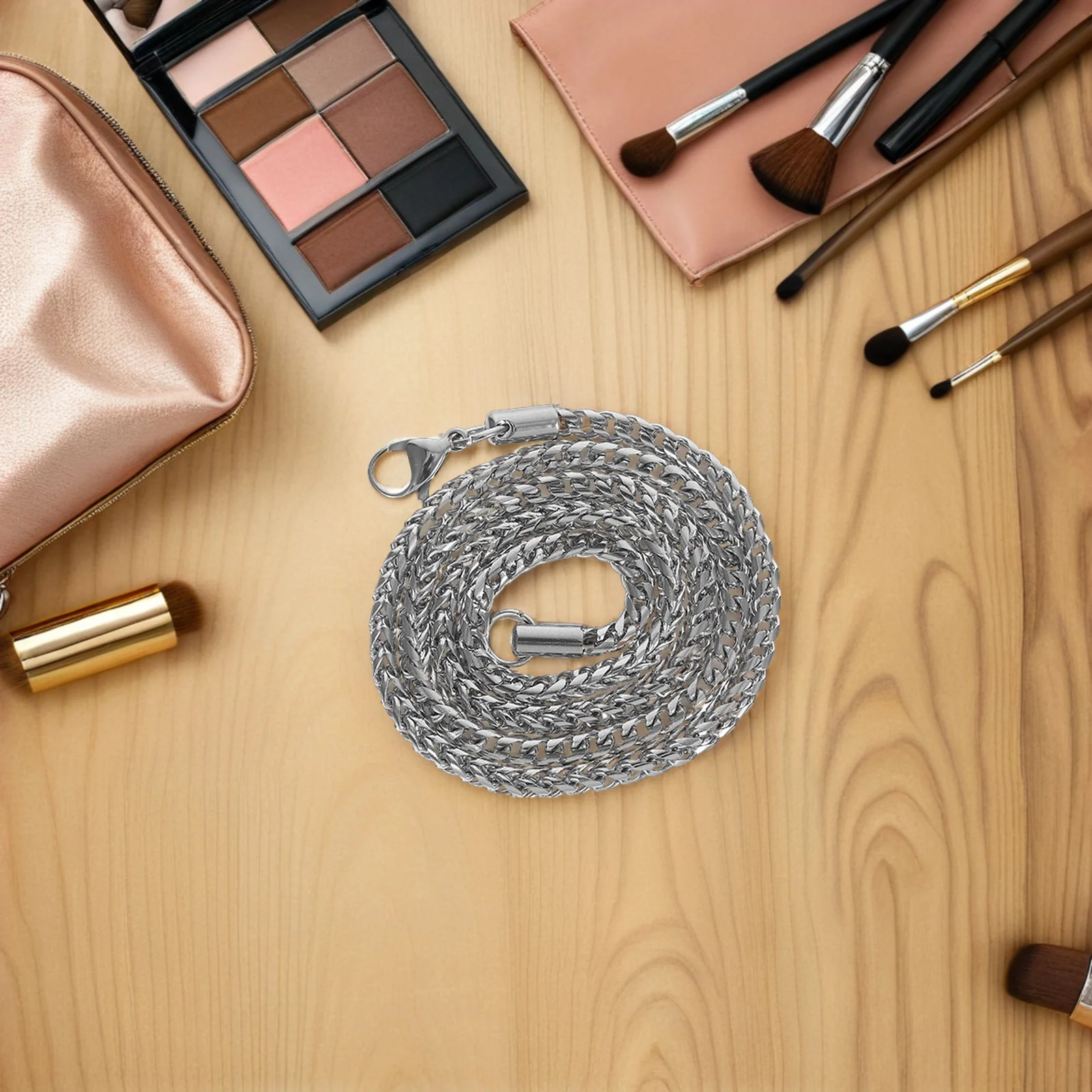 

Stainless Steel Chain Necklace 4 Mm Titanium Hip Hop for Men Women Fashion Photography Accessories Jewelry Shiny Texture