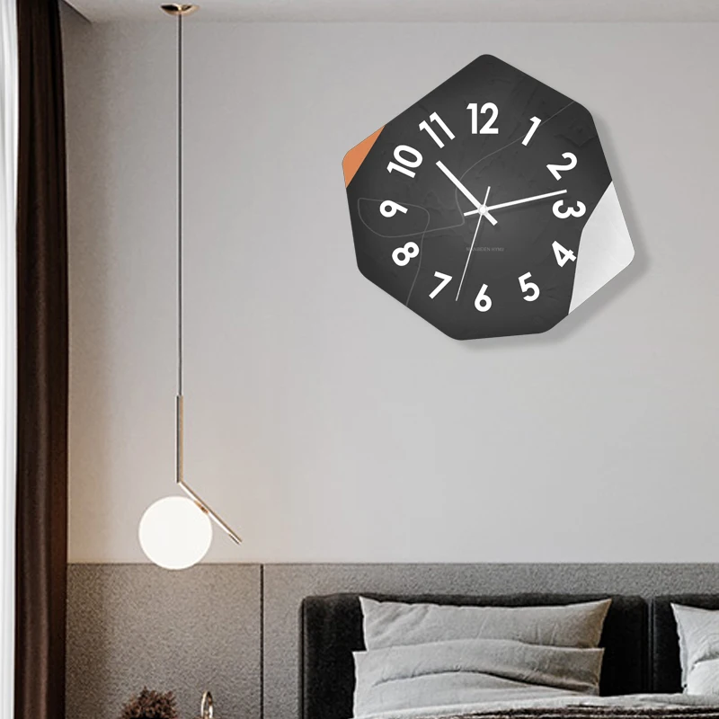 -+-Unique Creative Nordic Wall Clock Design No Sound Hands Large Art Wall Clock Living Room Modern Fashion Reloj De Pared Clocks
