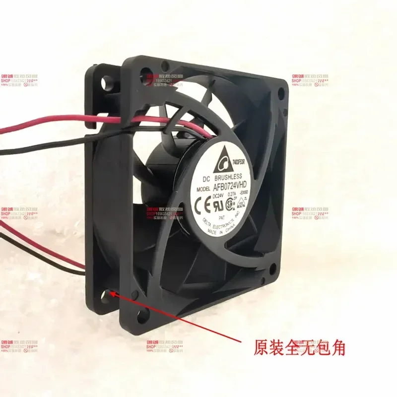 Original Delta AFB0724VHD DC24V 0.27A 7CM Double Ball Bearing 7020 Inverter Cooling Fan for Electronics Enclosures and
