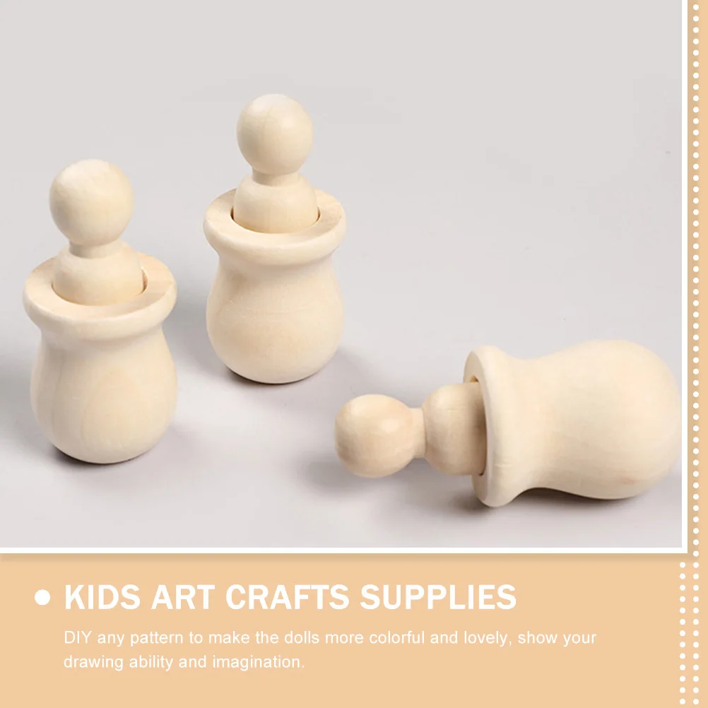 

20Pcs Wooden Peg People Unfinished DIY Blank Craft Kits for Kids Painting Home Party Decorations Creative Art Supplies