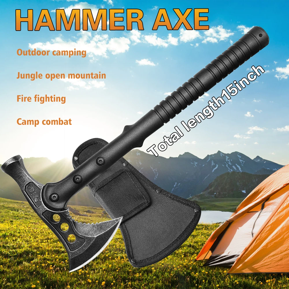 Hammer Axe Outdoor Survival Camping Tourist Tomahawk Portable Multifunctional Wild Emergency Gear Tool Hatchet Cutting Knife Axe