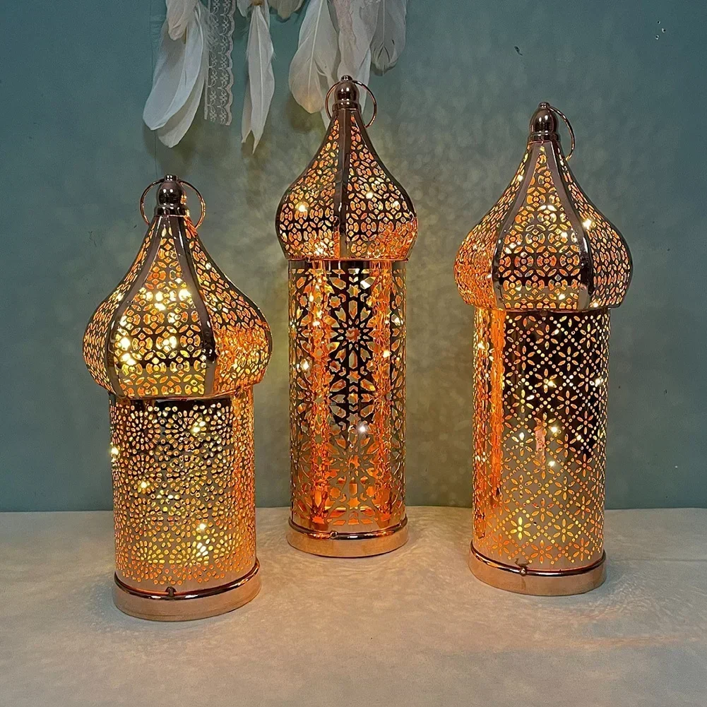 

1 Pcs Middle East Arab Metal Vintage Wind Lights Lantern Candle Holder Table Top Home Decoration Accessories