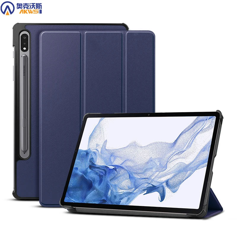 For Samsung Galaxy Tab S8 11 Case For S8 Plus 12.4 SM X800/X806 SM-X700/X706 Slim Protective Cover for S7 S7 PLUS/FETablet Funda