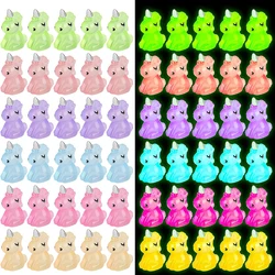 100PCS Mini Resin Unicorn Luminous Tiny Unicorn Miniature Figurines for DIY Cake Decoration Ornaments Crafts Moss Landscape