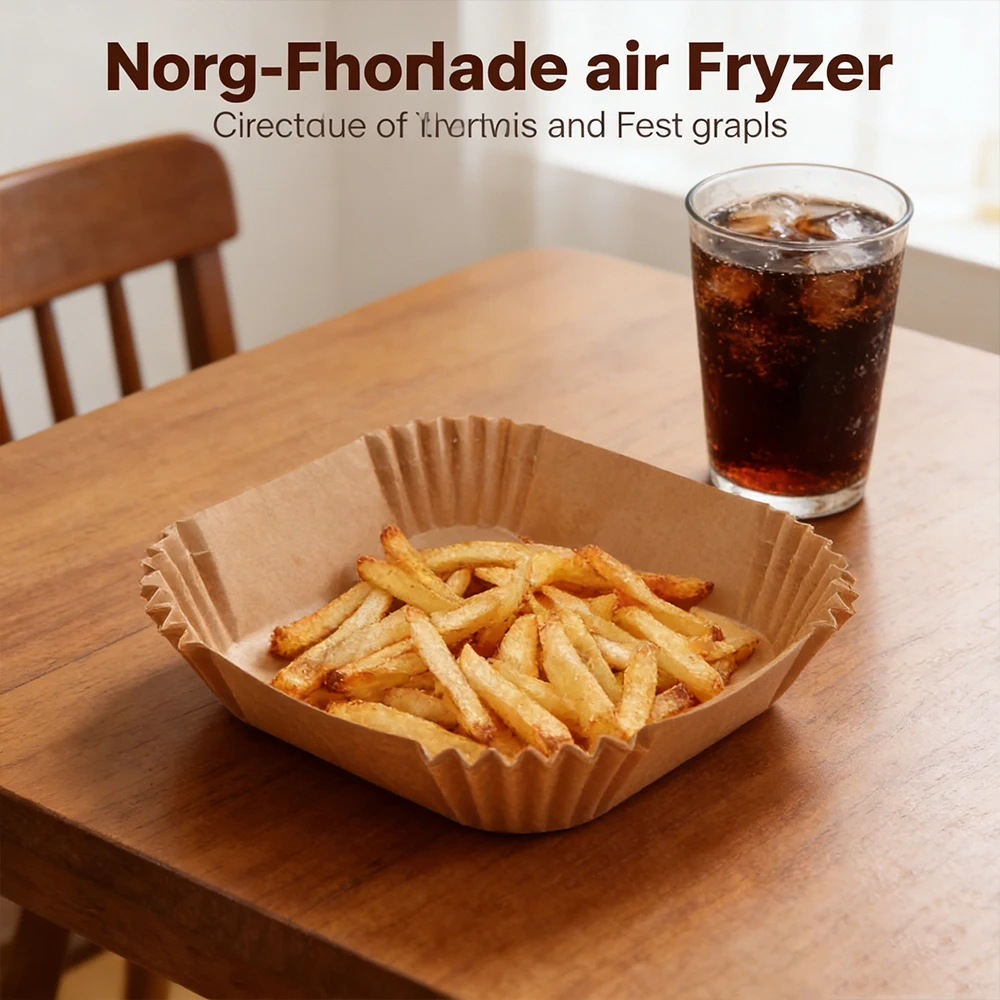 Air Fryer 50/100PCS Bakeware Disposable Paper Tray Non-Stick Mat Oil-proof Liner Non-Stick Mat for Kitchen Oven Baking Paper