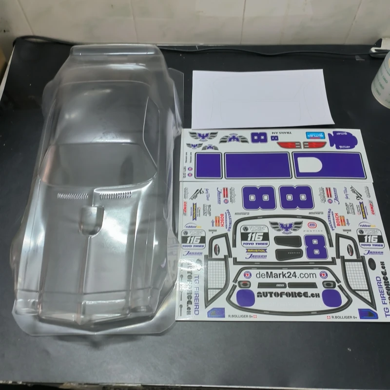 1/10 1971 Pontiac Firebird przezroczysta obudowa Lexan, podwozie dryfujące 257mm Tamiya TT-01 TT-02