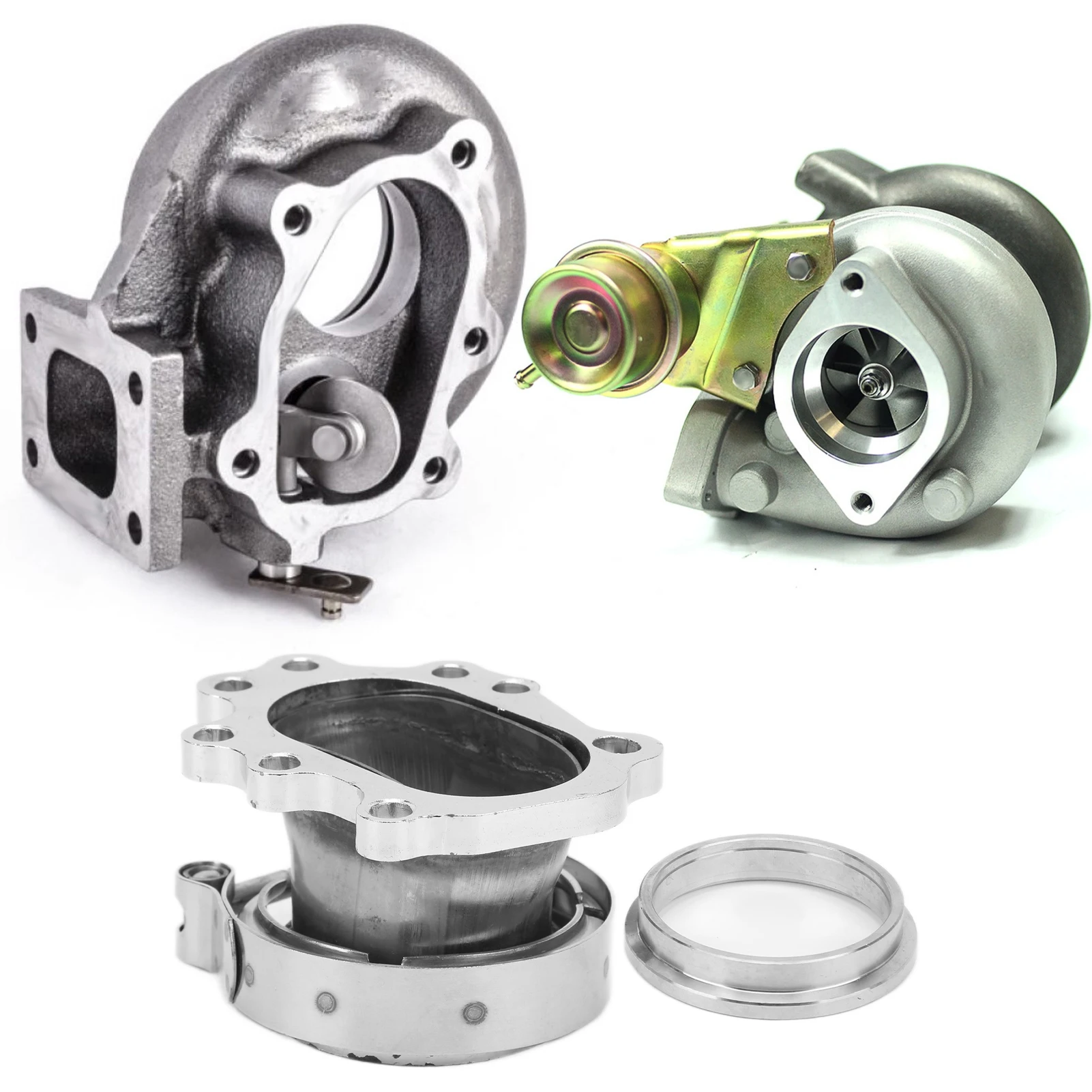 8 Bolt Turbo Downpipe Flange Stainless Steel 2.5in V Band Connector for T25 T28 GT25 GT28 Turbo view 6