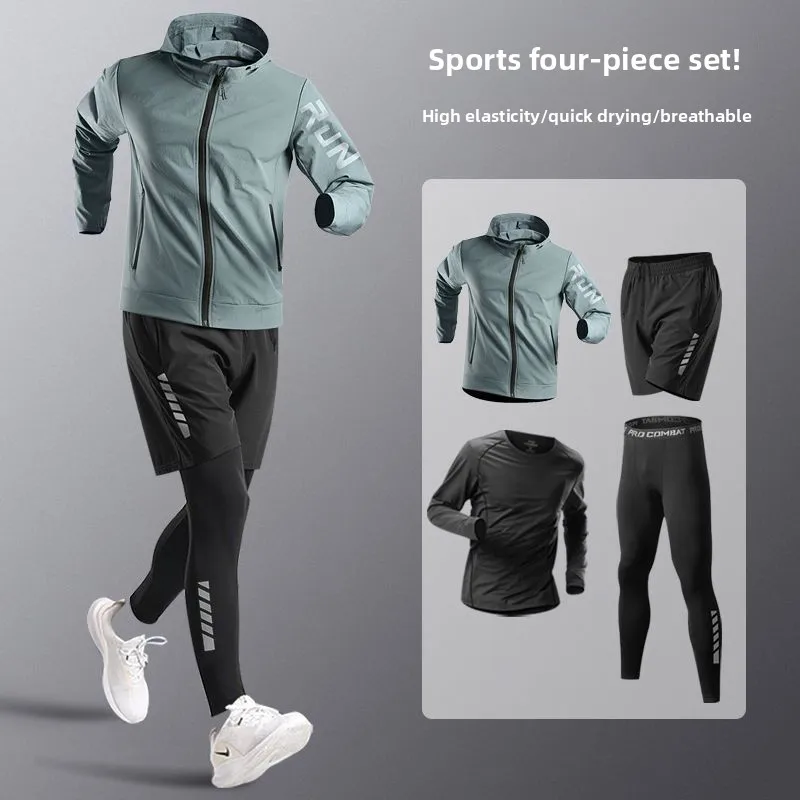

Sports suit men's autumn running speed dry clothes marathon fitness clothes cycling professional morning running clothes