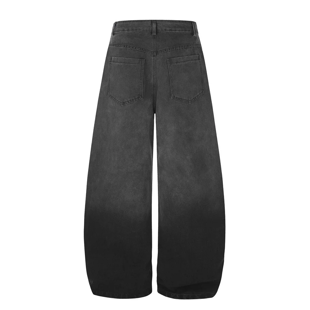 MWJLPWQ Tie-Dye Gradient Curved Hem Jeans For Men Trendy Loose Fit Star Print Distressed Wide-Leg Pants 2026 Autumn Chic 20853
