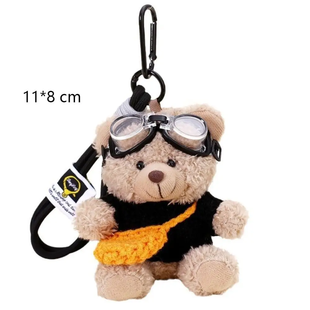 Cute Camera Plush Bear Pendant Sweater Sunglasses Stuffed Toys Bag Pendant Panda Creative Doll Keychain Gifts