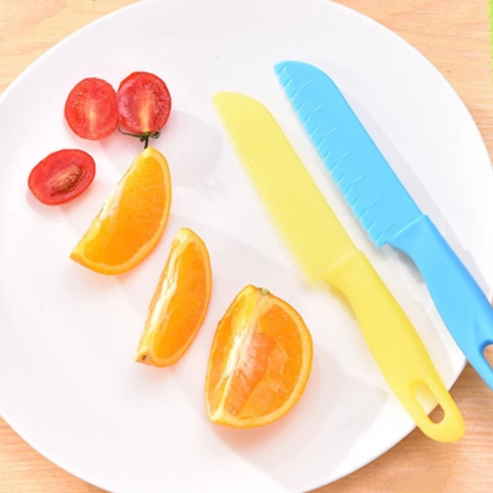 Fruit Sawtooth Cutter Safe Kitchen Chef Kids Knife Plastic Bread Lettuce Children's Knife For Kids Toddler Cooking Paring Knives