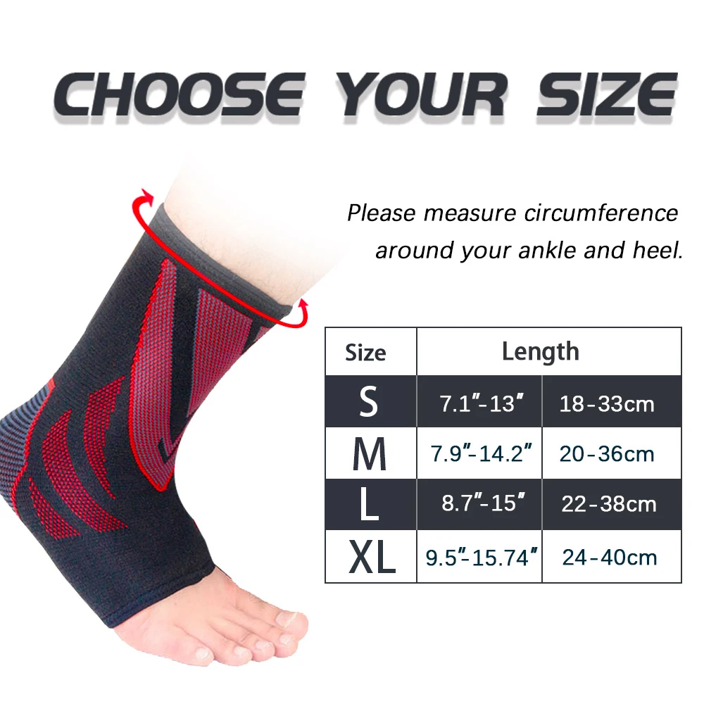 TopRunn Ankle Compression Sleeve–Plantar Fasciitis Brace Foot Ankle Socks,Increase Blood Circulation,Reduce Swelling&Heel Spurs