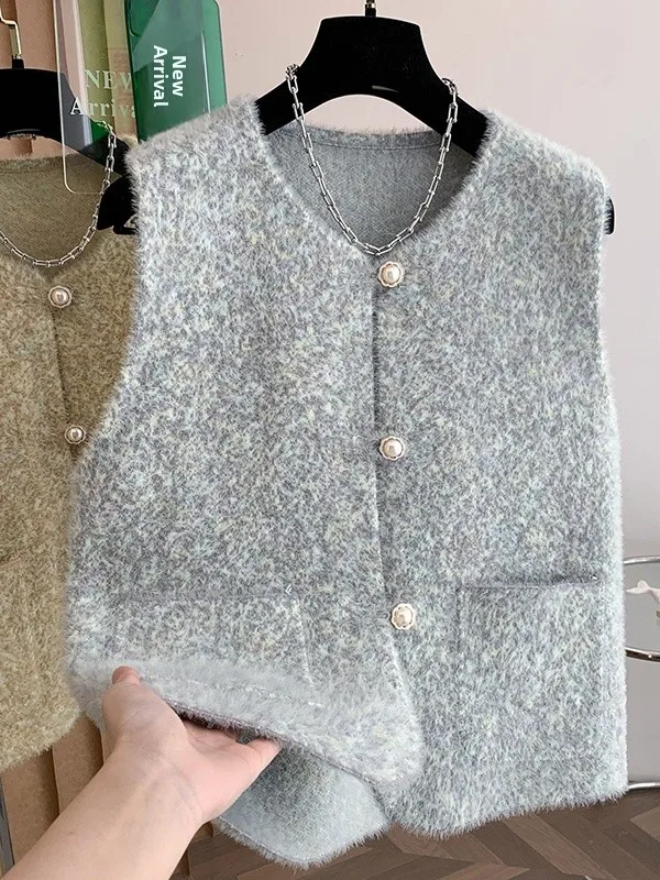 

Korean Sle Furry Soft Loose Women's Vest Top Layering Tank Top Polyester Fiber Regular Thin Spring Season China Made