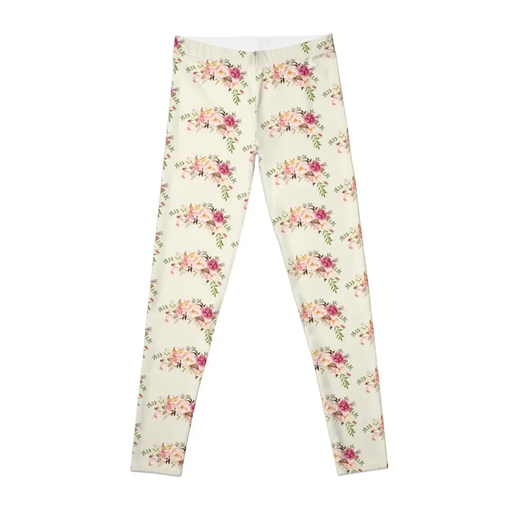 

Romantic Watercolor Flower Bouquet Leggings workout clothes for joggers for push up legging legings for fitness Womens Leggings