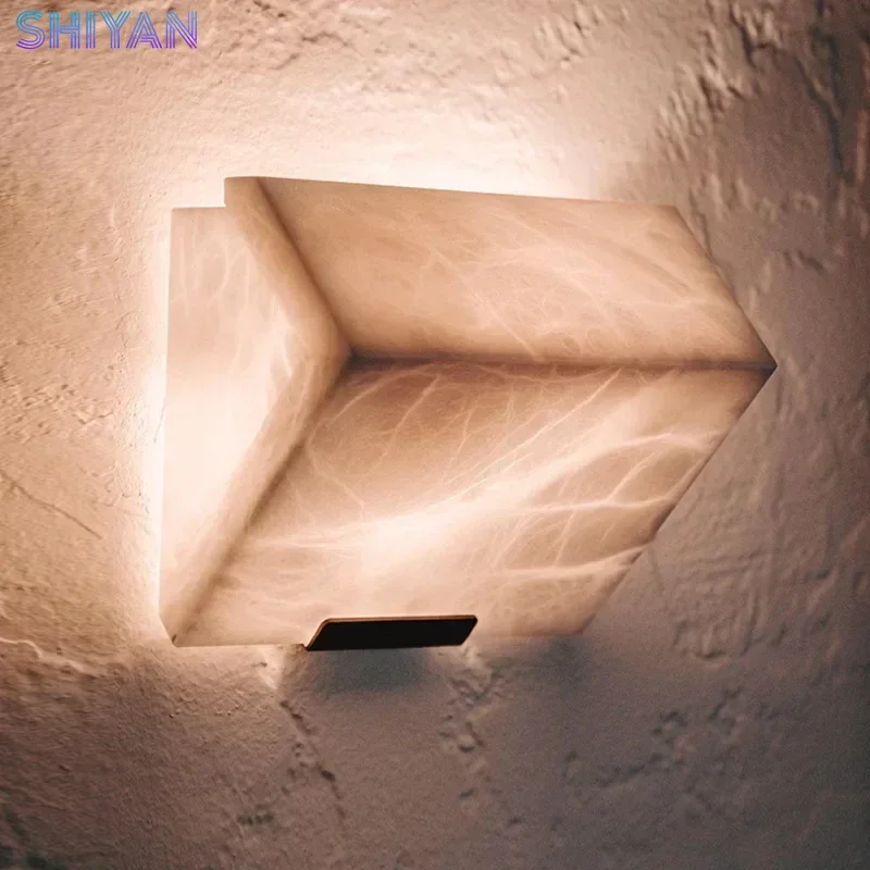 

Испания Настенные светильники из натурального мрамора Современные скандинавские светодиодные настенные бра Спальня Прикроватный фон Настенный декор Осветительные приборы