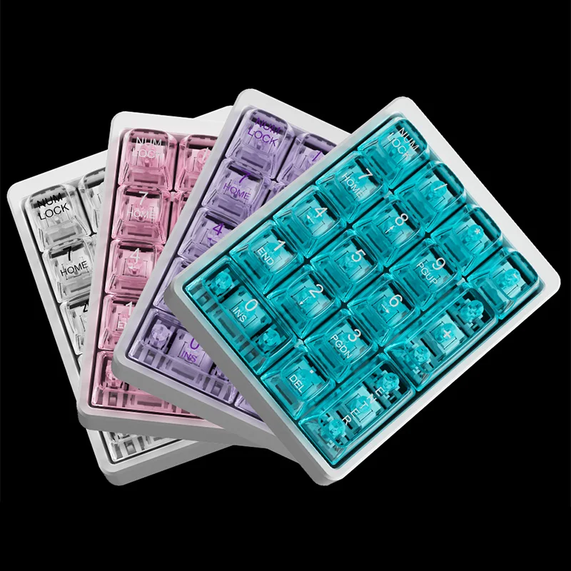 

17 Keys ASA Profile Crystal Theme Transparent Keycaps Set PC Material customization for Mechanical MX Switch Keyboard Peripheral