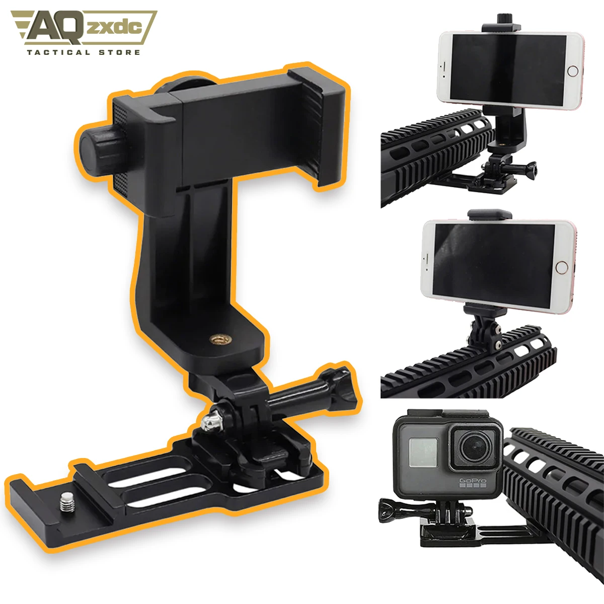 

Tactical fishbone Gopro Action Camera Mobile Phone Camera Holder 20mm Rail Mounting Base Suit for Smartphones and Action Cameras