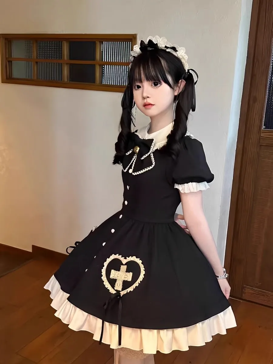 Conjunto de vestido de sirvienta Lolita, disfraz exótico negro, vestido de mucama de colección Lolita, disfraces de fiesta