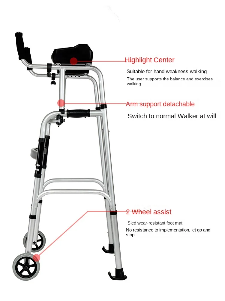 Walking aids for the elderly Light hemiplegia Lower limb training equipment Rehabilitation aluminum alloy walker