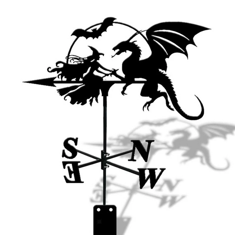 Retro Weather Vane Farm Weather Vane Wind Direction Indicator Witch&Dragon