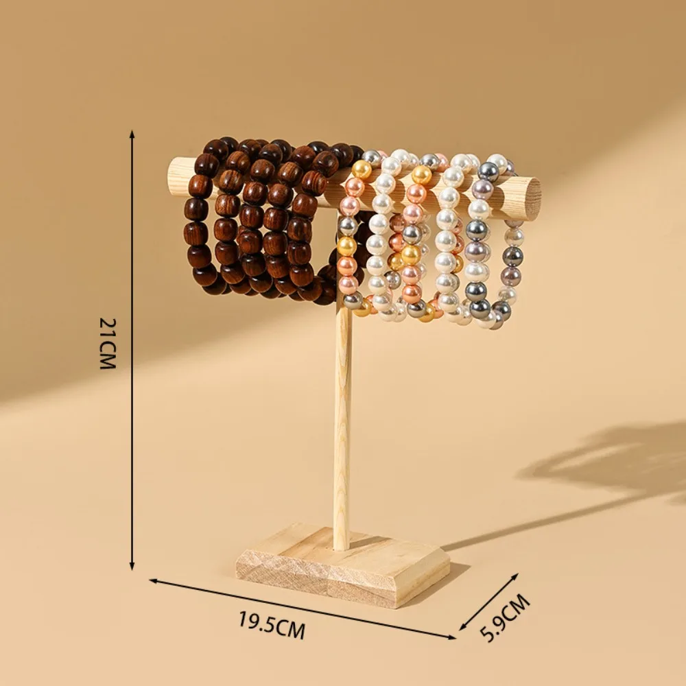 

Портативная подставка для ювелирных изделий из цельного дерева, настольная подставка для браслета с Т-образной планкой, повязка для волос, стеллаж для хранения ювелирных изделий, стеллаж для хранения браслетов для дома