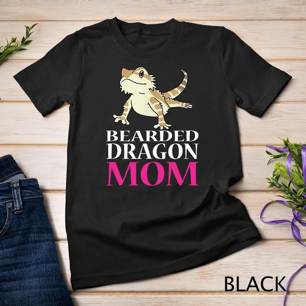 2024 FUNNY BEARDED DRAGON MOM T-SHIRT Pet Owners Gift High Quality Unisex T-shirt