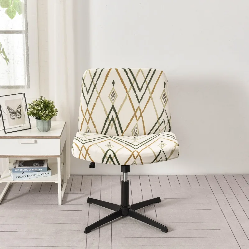 Armless Criss Cross Office Desk Chair Cover Slipcover,Accent Mid Back Wide Swivel Task Vanity Slipper Chair Protector