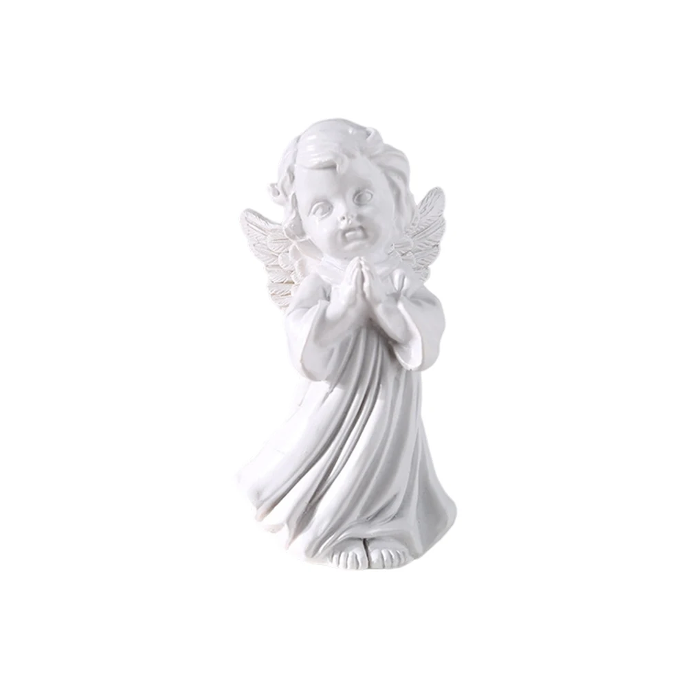 Nordic Style Retro Angel Ornament Featuring White Girl Figure Crafted from Plaster for Long-lasting Home Display