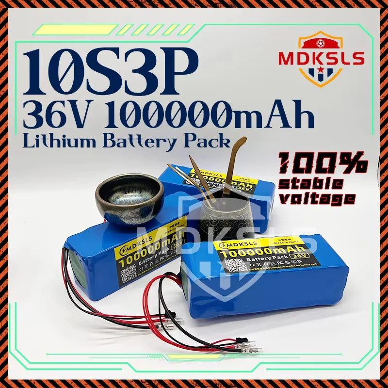 2026 New 36V 100000mAh 10S3P 18650 Battery Pack built-in 15A BMS,Electric Scooter Lithium Battery 500W Electric Scooter Battery