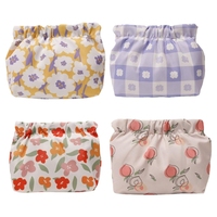 Makeup Bag Cosmetic Bag Flower Print Short Wallets Large Classification Bag