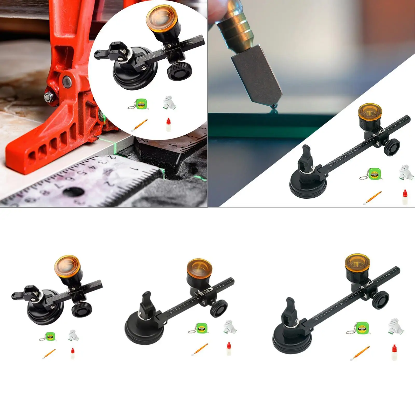 Heavy Duty Circular Glass Cutting Tool Adjustable Compass Design for Cutting Glass Ceramic Tiles and Art Production