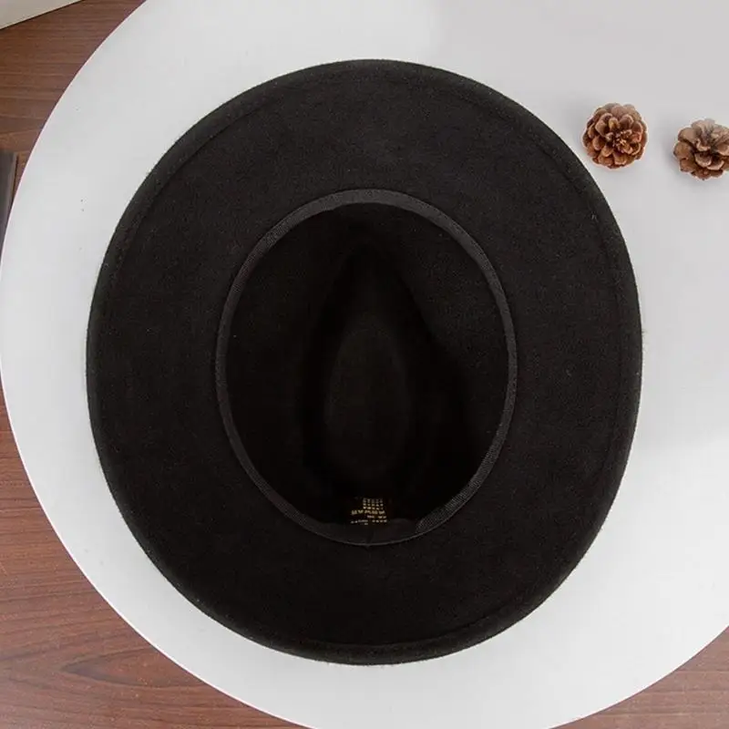 

P88A Feathered Fisherman Hat for Formal Event All Matching Bucket Hat Stage Performers Fedoras Adult Winter Warm Wool Hat