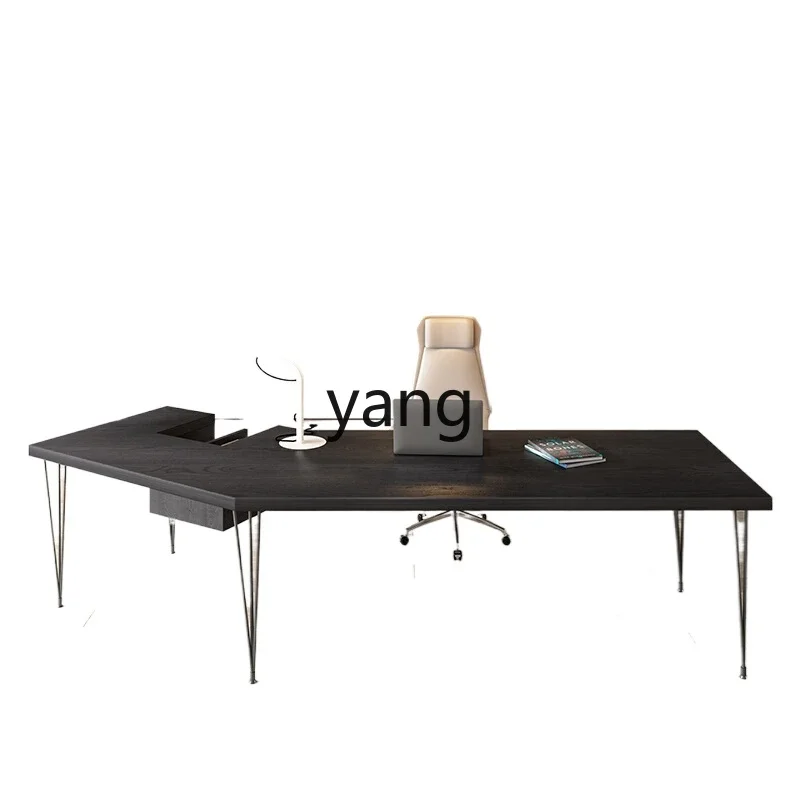 

LH solid wood office personalized curved single desk log computer desk minimalist desk