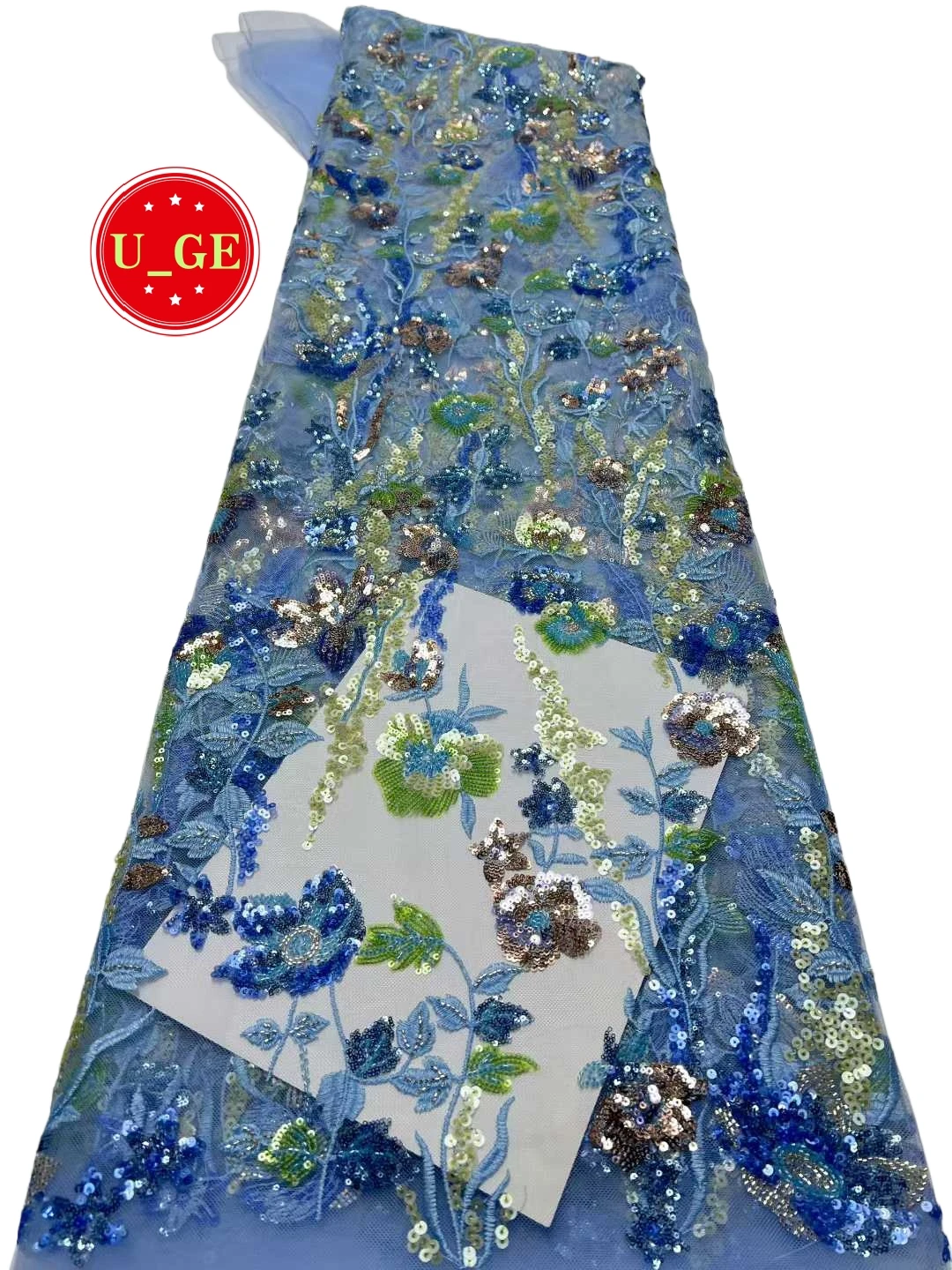 

2026 Wedding Dress Fabric, Elegant Mixed Colors Soft Tulle Lace with Sequin - High Quality Austria Latest U_Ge5298