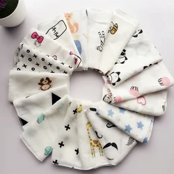 10pcs Handkerchiefs Double Cotton Bibs Cartoon Towels Print Saliva Towel Baby Boys Girls Triangle Saliva Towel infant Towel