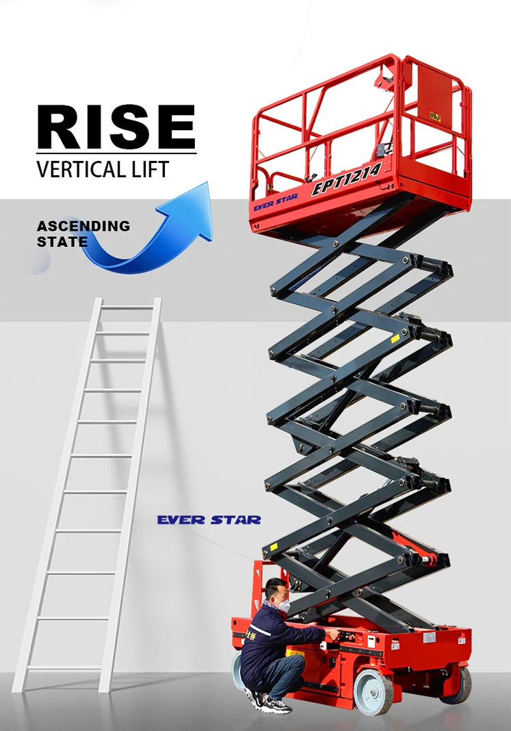 

EVERSTAR EPT0608 New Aerial Work Platform 680KG 16m-18m Self-Propelled Rough Terrain Scissor Lift