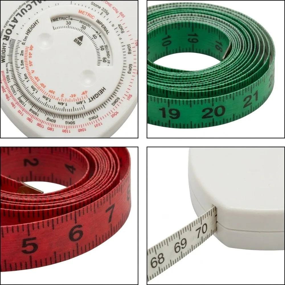 BMI Calculator Muscle Rule Tape Obesity Classification 1.5m Center Button Cm Coloured Tape Kg M Measure Monitor